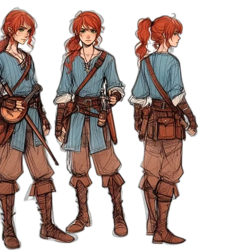 concept art, fantasy art, comic book art, anime transparent PNG cut-out
