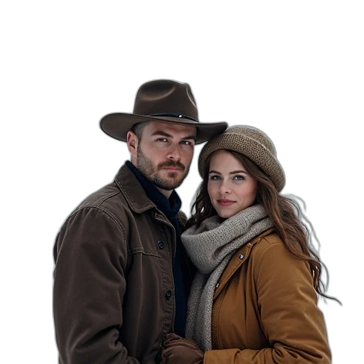 hat, jacket, snow, fog transparent PNG cut-out