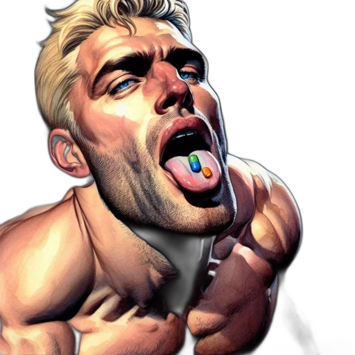 face, comic book art, concept art, photorealistic transparent PNG cut-out