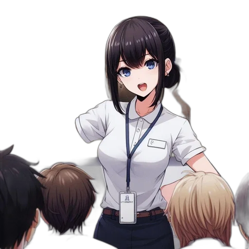 staff, hair, weapon, face transparent PNG cut-out