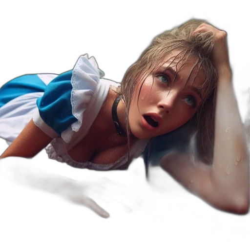 dress, umbrella, face, robot transparent PNG cut-out