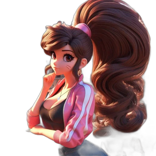 hair, dress, face, staff transparent PNG cut-out