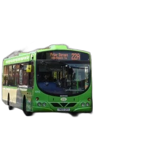 3d render, photorealistic, green, bus transparent PNG cut-out