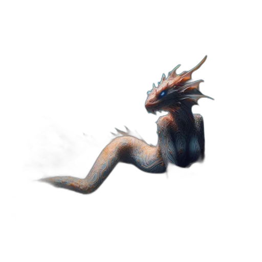 dragon, creature, animal, staff transparent PNG cut-out