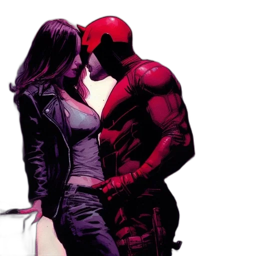 comic book art, concept art, red, two transparent PNG cut-out