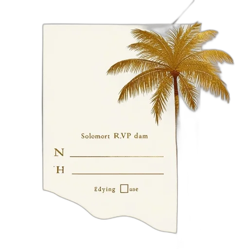 palm, tree, gold, wedding transparent PNG cut-out