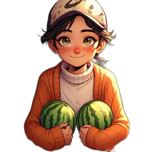 food, face, hat, pixel art transparent PNG cut-out