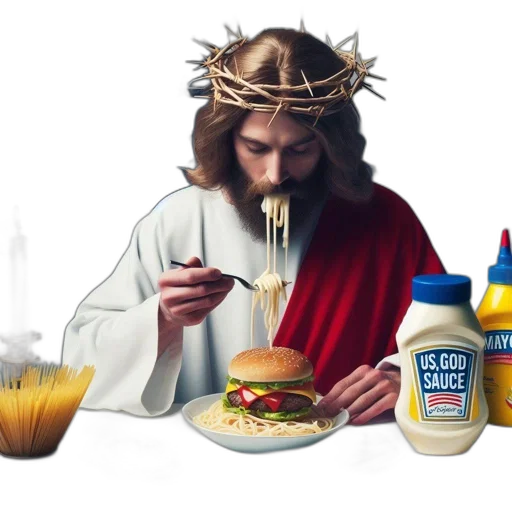 food, photorealistic, person, wearing transparent PNG cut-out