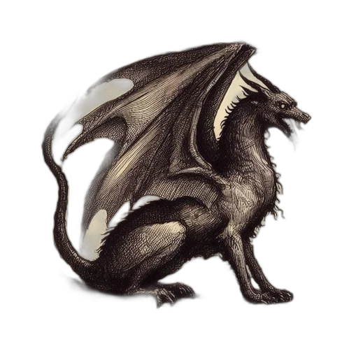 dragon, creature, animal, staff transparent PNG cut-out