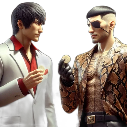 jacket, concept art, 3d render, two transparent PNG cut-out