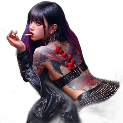 jewelry, jacket, cyberpunk, fantasy art transparent PNG cut-out
