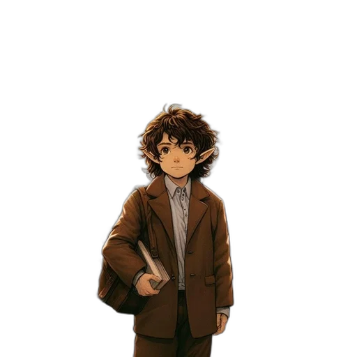jacket, staff, weapon, creature transparent PNG cut-out