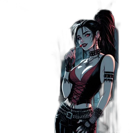 comic book art, concept art, cyberpunk, fantasy art transparent PNG cut-out