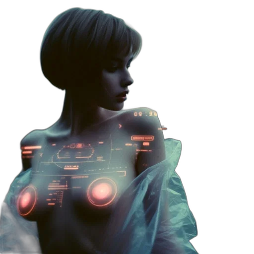 robot, dress, cyberpunk, concept art transparent PNG cut-out