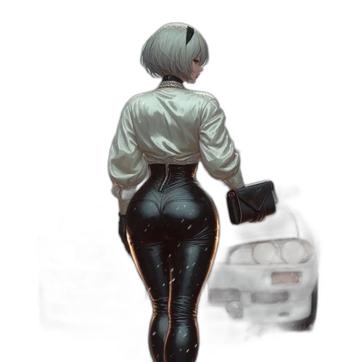 robot, jacket, weapon, car transparent PNG cut-out
