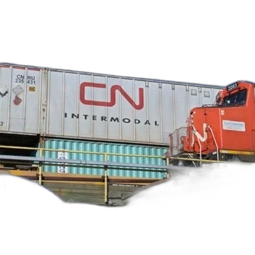 intermodal, train, car, seen transparent PNG cut-out