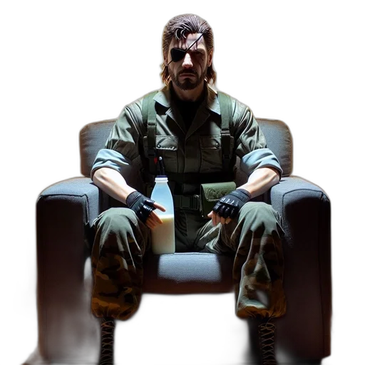 jacket, furniture, face, weapon transparent PNG cut-out