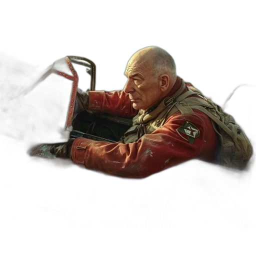 weapon, staff, jacket, face transparent PNG cut-out