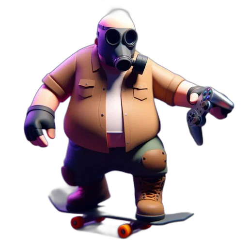weapon, jacket, robot, staff transparent PNG cut-out