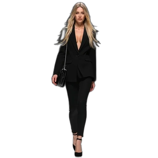 jacket, monochrome, person, long transparent PNG cut-out