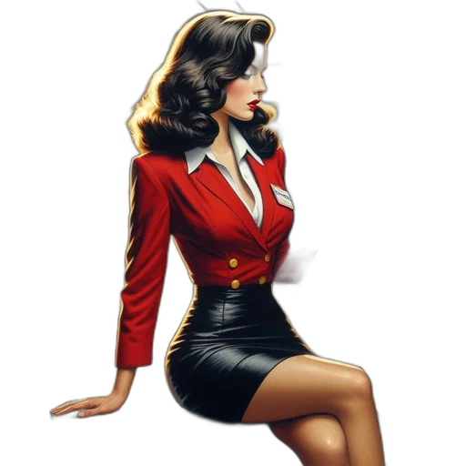 jacket, staff, dress, comic book art transparent PNG cut-out