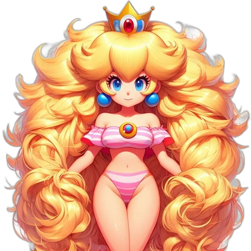 crown, dress, hair, pixel art transparent PNG cut-out