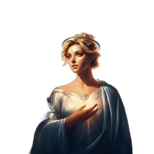 dress, crown, jewelry, staff transparent PNG cut-out