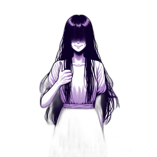 dress, hair, mask, creature transparent PNG cut-out