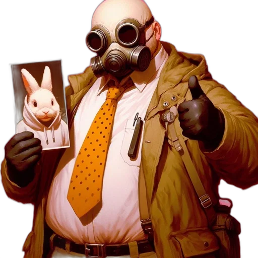 mask, jacket, animal, staff transparent PNG cut-out