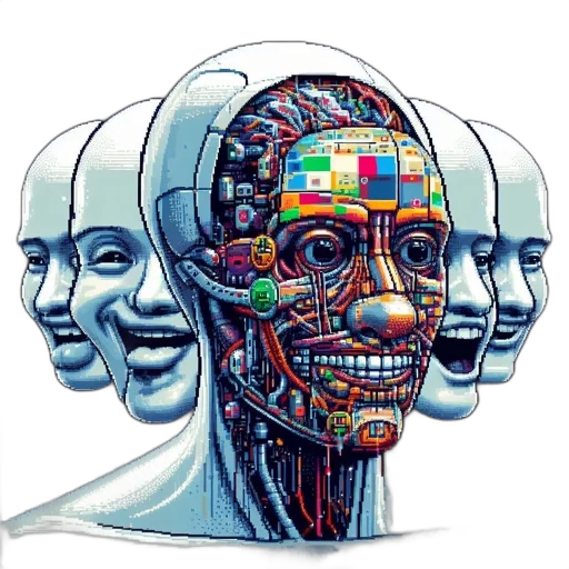 robot, mask, face, crown transparent PNG cut-out