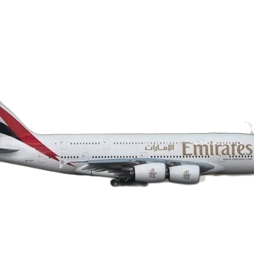 photorealistic, emirates, airplane, runway transparent PNG cut-out