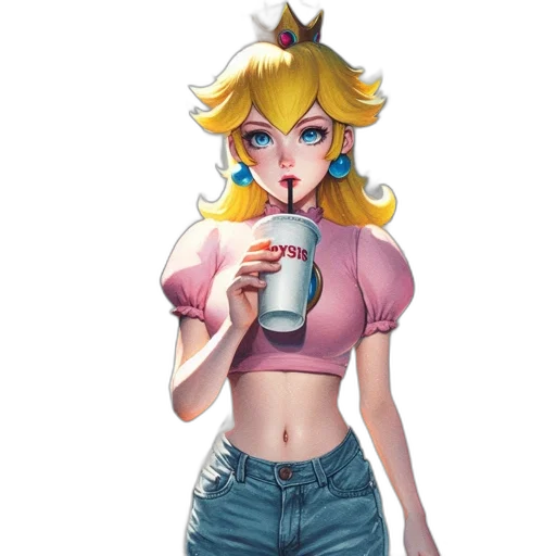 dress, crown, staff, pixel art transparent PNG cut-out
