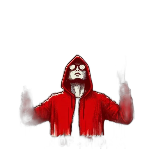 jacket, mask, face, comic book art transparent PNG cut-out