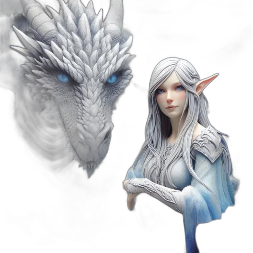 dragon, creature, staff, face transparent PNG cut-out