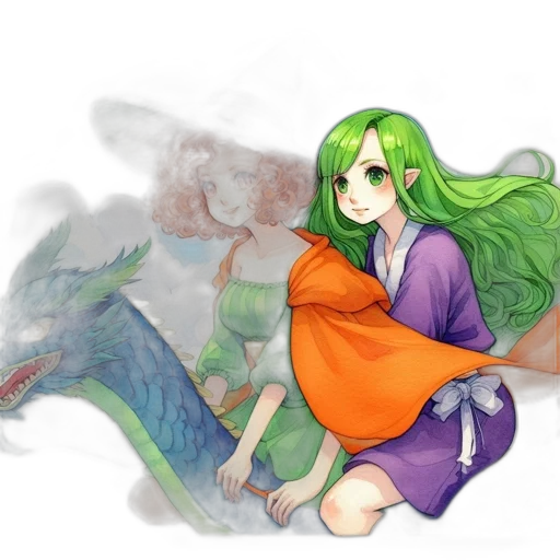 dragon, creature, fantasy art, watercolor transparent PNG cut-out