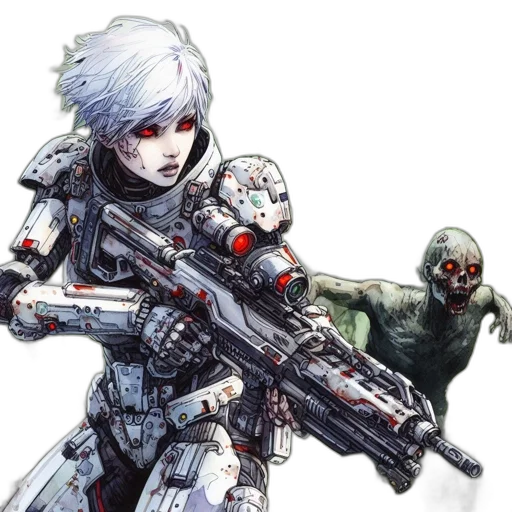 weapon, robot, concept art, cyberpunk transparent PNG cut-out