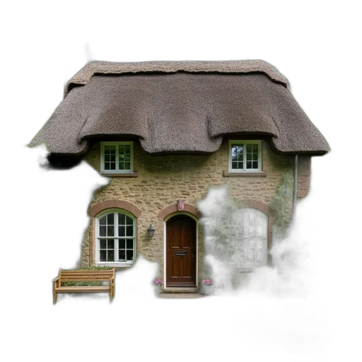 building, furniture, umbrella, 3d render transparent PNG cut-out