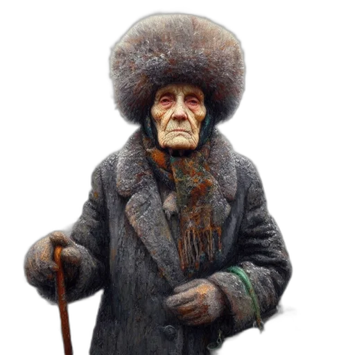 hat, staff, face, jacket transparent PNG cut-out