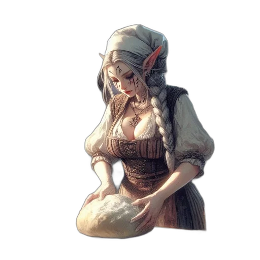 dress, staff, hat, face transparent PNG cut-out