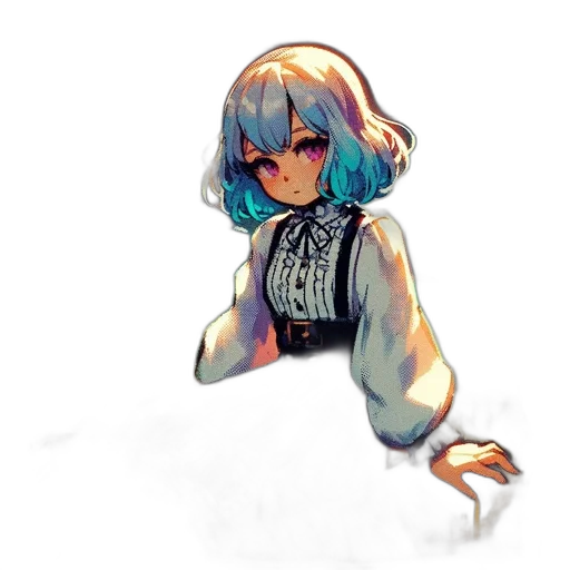 dress, creature, staff, robot transparent PNG cut-out