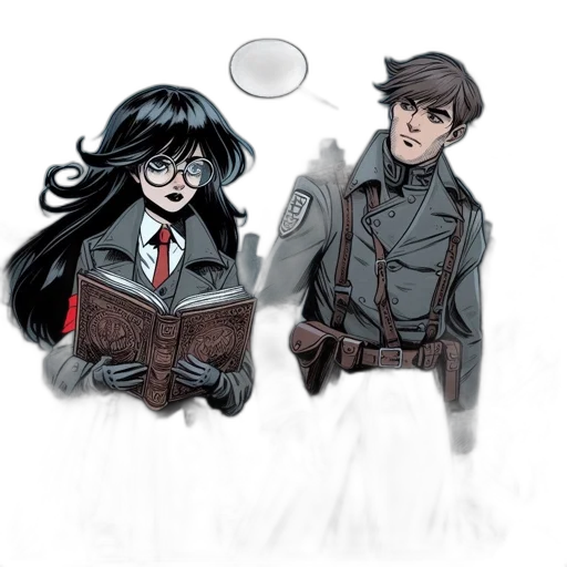jacket, comic book art, concept art, watercolor transparent PNG cut-out
