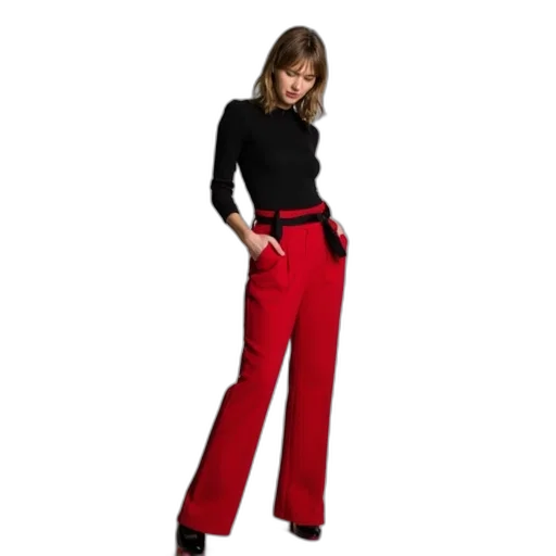 staff, red, woman, wearing transparent PNG cut-out