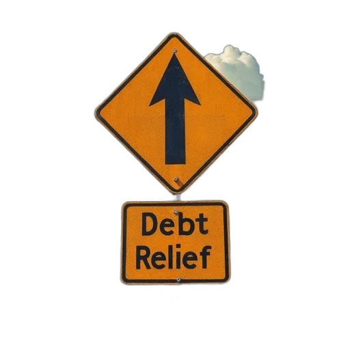 debt, relief, road, sign transparent PNG cut-out