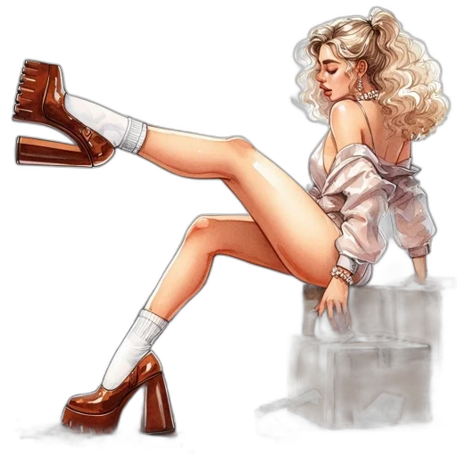 shoes, dress, concept art, pixel art transparent PNG cut-out