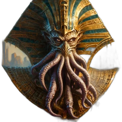 crown, creature, mask, staff transparent PNG cut-out