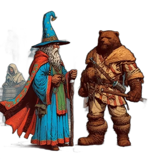 concept art, fantasy art, comic book art, pixel art transparent PNG cut-out