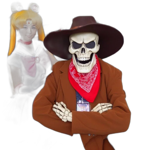jacket, mask, hat, staff transparent PNG cut-out