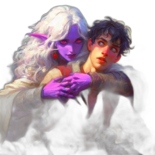 concept art, fantasy art, watercolor, vaporwave transparent PNG cut-out