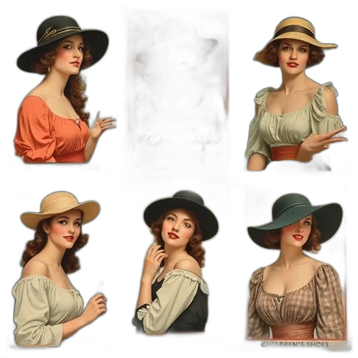 hat, photorealistic, oil painting, concept art transparent PNG cut-out