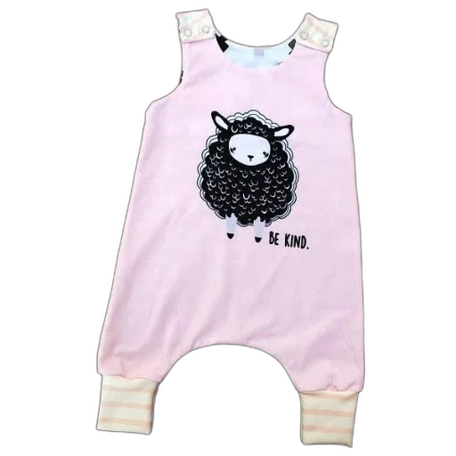 cute, pink, baby, romper transparent PNG cut-out